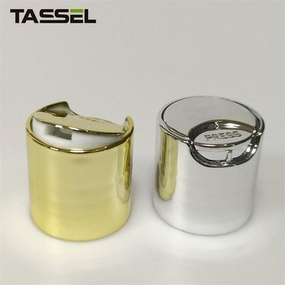 24/410 Shiny Silver UV Coated PP Disc Cap Plastic Bottle Cap for shampoo