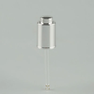 ABS Press Dispensing Essential Oil Dropper Shiny Silver 18mm