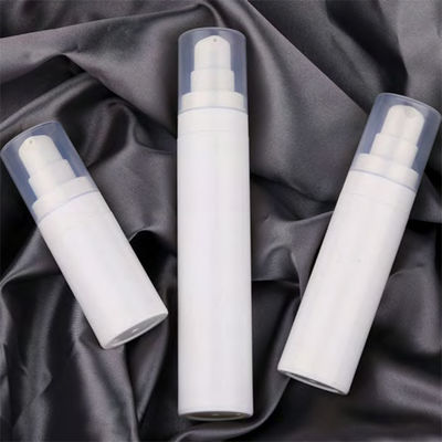 White Airless Bottles 15ml 30ml 50ml with Clear PP Cap round Shape