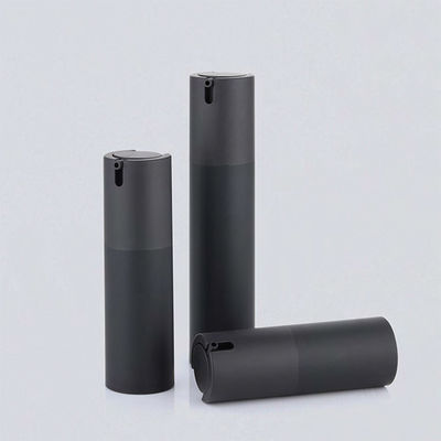 Frosted Matte Black Airless Bottle 10ml 30ml 50ml With Different Decoration