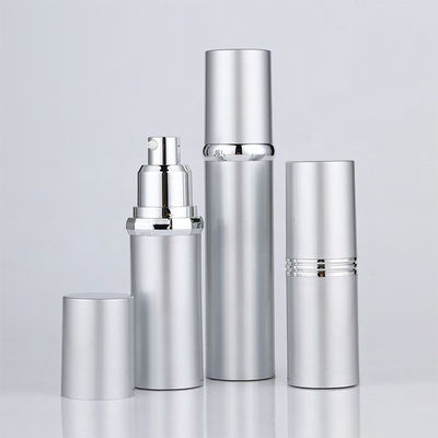 Foundation Airless Vacuum Pump Lotion Bottle Shiny Silver Cream Pump Matte Silver Cap