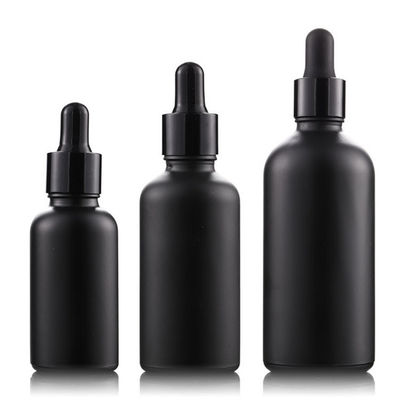 Empty Essential Oil Bottles Glass Dropper Bottle  Black Aluminium Dropper