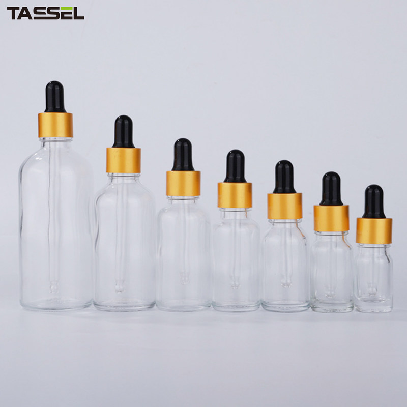 5ml 10ml Clear Essential Oil Glass Dropper Bottles 18/410 Aluminium Dropper