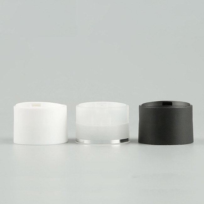 24MM 20MM Black Disc Top Cap 24/410 Double Wall Wide Frosted Cream Plastic Bottle Lids