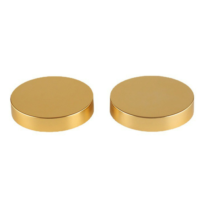 89mm Shiny Gold Aluminium Cap With PE Liner For Food And Persona Care